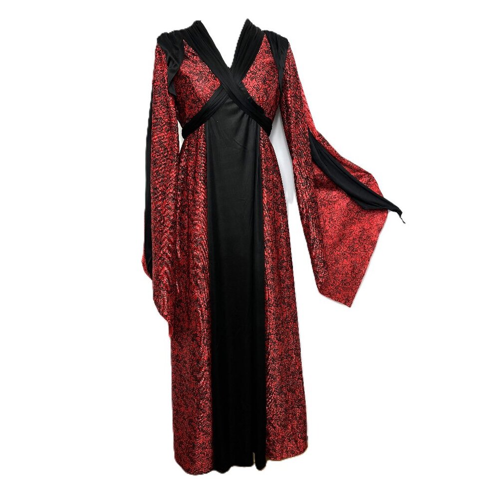 * Rubies Savoir Faire Renaissance Blk Rose Queen Long Dress NWT NOS